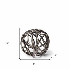 Petite Silver Metal Tree Branch Sculpture - Homeroots