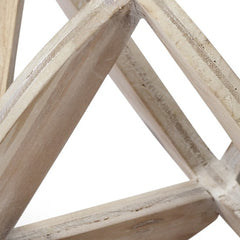 5" Natural Solid Wood Geometric Orb Tabletop Sculpture