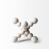 7" Off White Beaded Wooden Decorative Jack - Homeroots - Flyclothing LLC