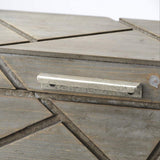 Set Of Two Gray Wooden Boxes With Carved Details - Homeroots - Flyclothing LLC