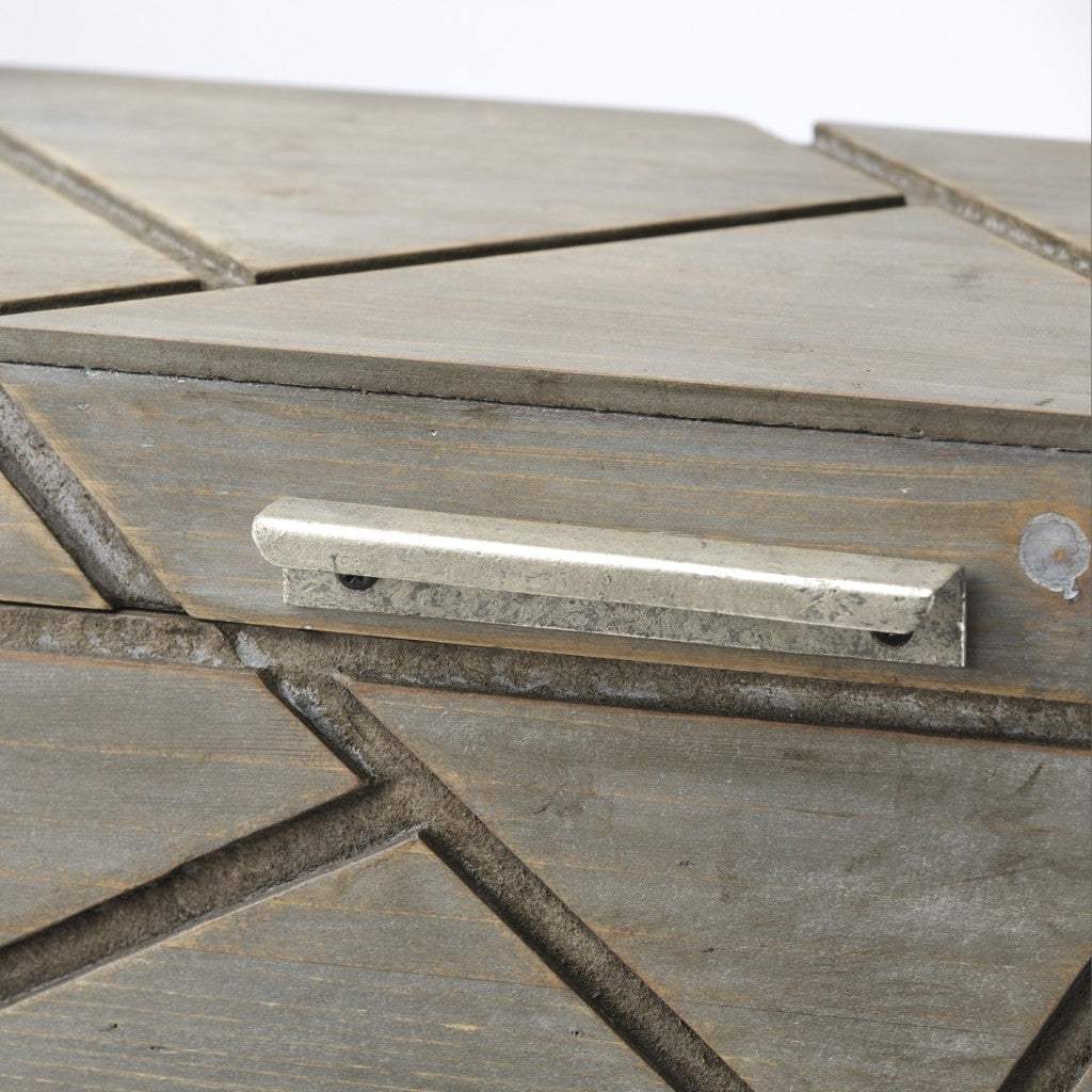 Set Of Two Gray Wooden Boxes With Carved Details - Homeroots - Flyclothing LLC