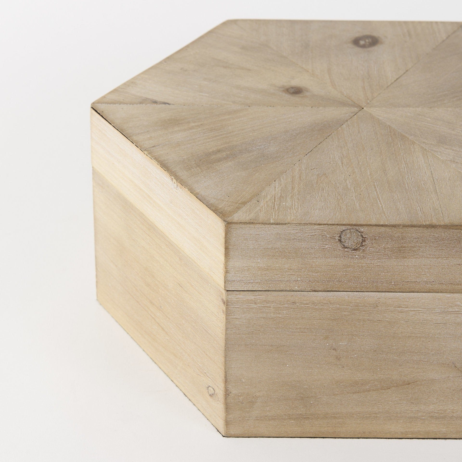Set of Two 12" Natural Solid Wood Box - Homeroots