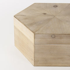 Set of Two 12" Natural Solid Wood Box - Homeroots