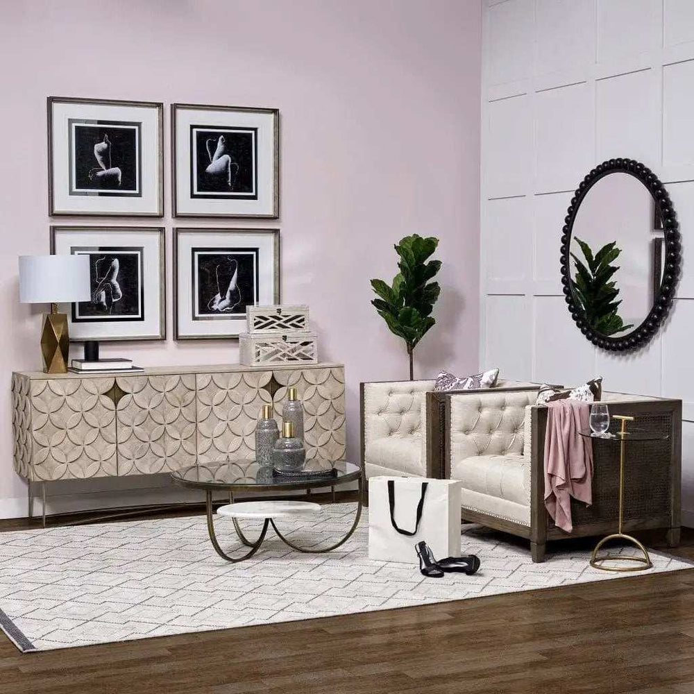 Set Of Two Off White Mirrored Wooden Boxes - Homeroots - Flyclothing LLC