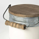 Set Of Three Rustic White Metal Storage Cans - Homeroots - Flyclothing LLC