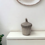 9" Brown Resin Acorn Shaped Decorative Box - Homeroots
