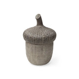 9" Brown Resin Acorn Shaped Decorative Box - Homeroots