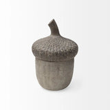 9" Brown Resin Acorn Shaped Decorative Box - Homeroots