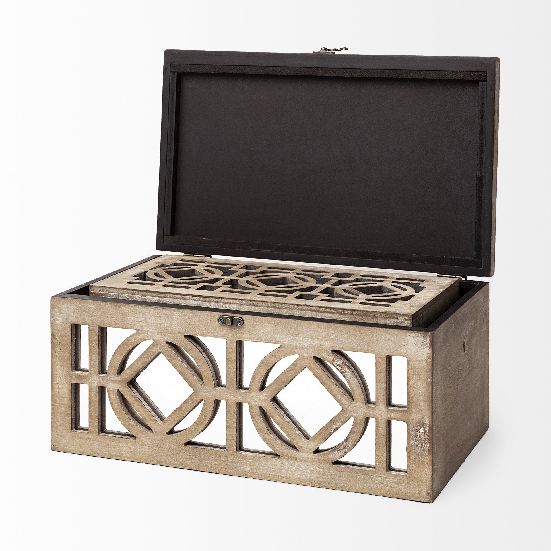 16" Natural and Brown Solid Wood Box