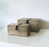 Set of Two 12" Brown Solid Wood Desk Organizer - Homeroots