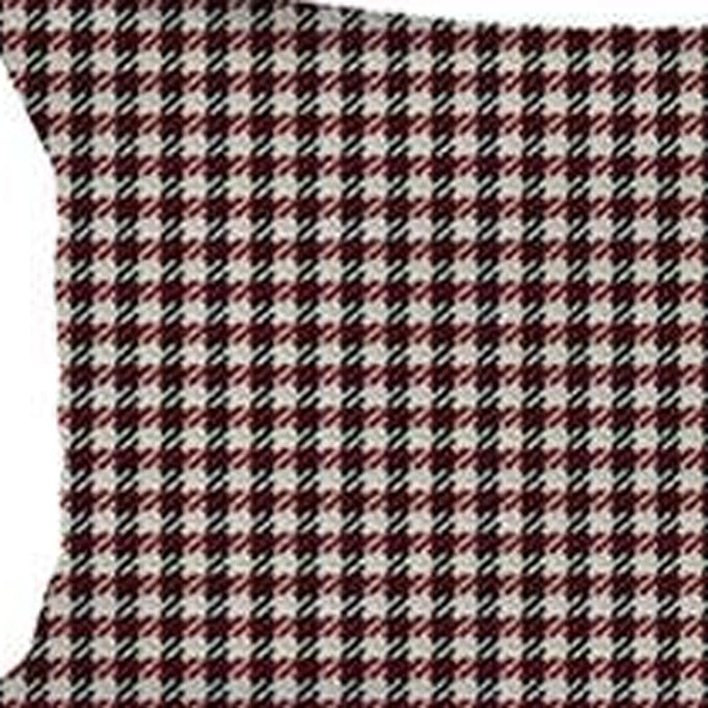 Set Of 4 Red Houndstooth Lumbar Pillow Covers - Homeroots