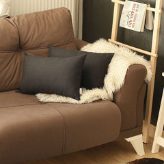 Set Of 2 Black Solid Lumbar Pillow Covers - Homeroots