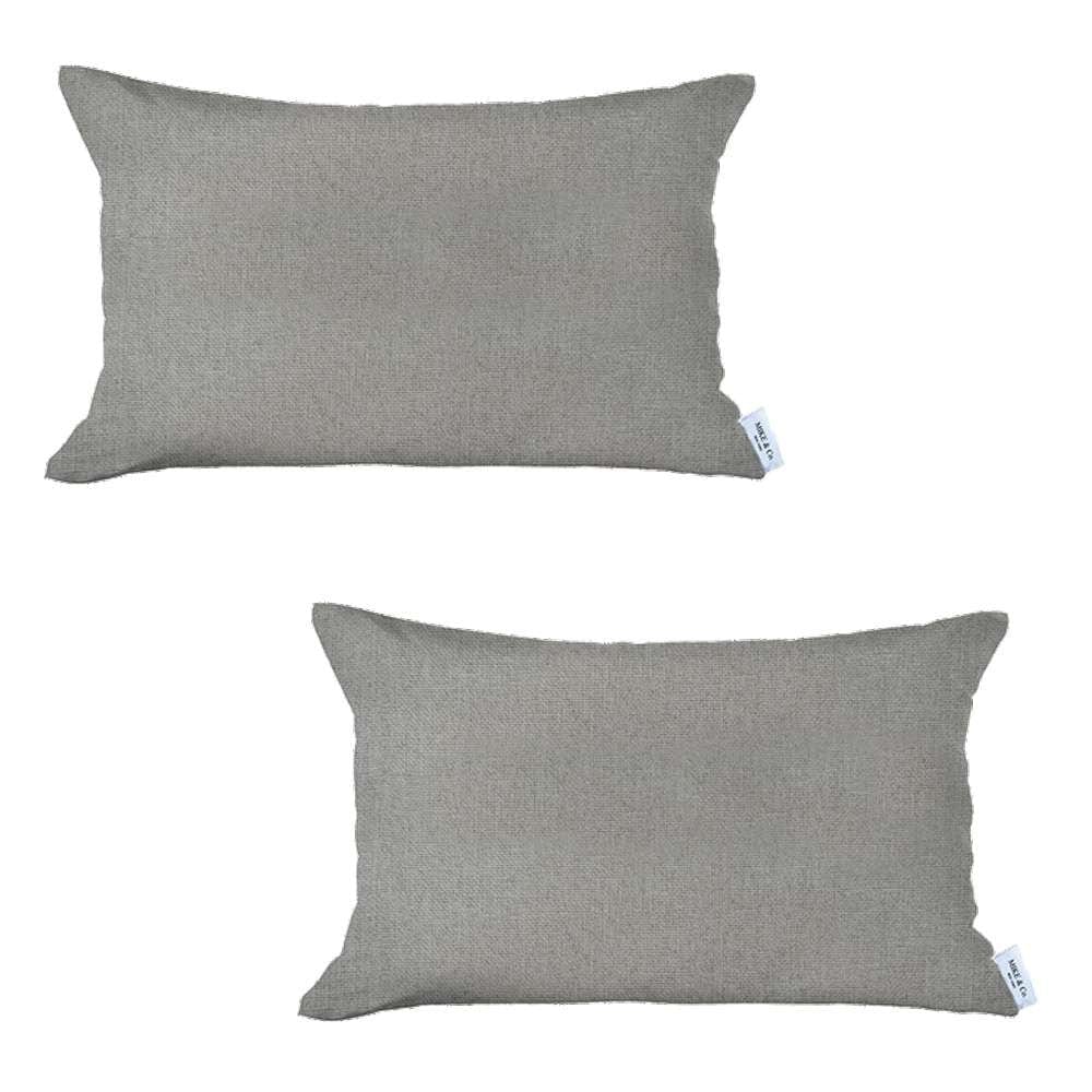 Set Of 2 White Solid Lumbar Pillow Covers - Homeroots