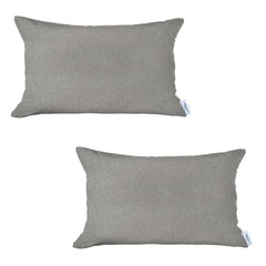 Set Of 2 White Solid Lumbar Pillow Covers - Homeroots