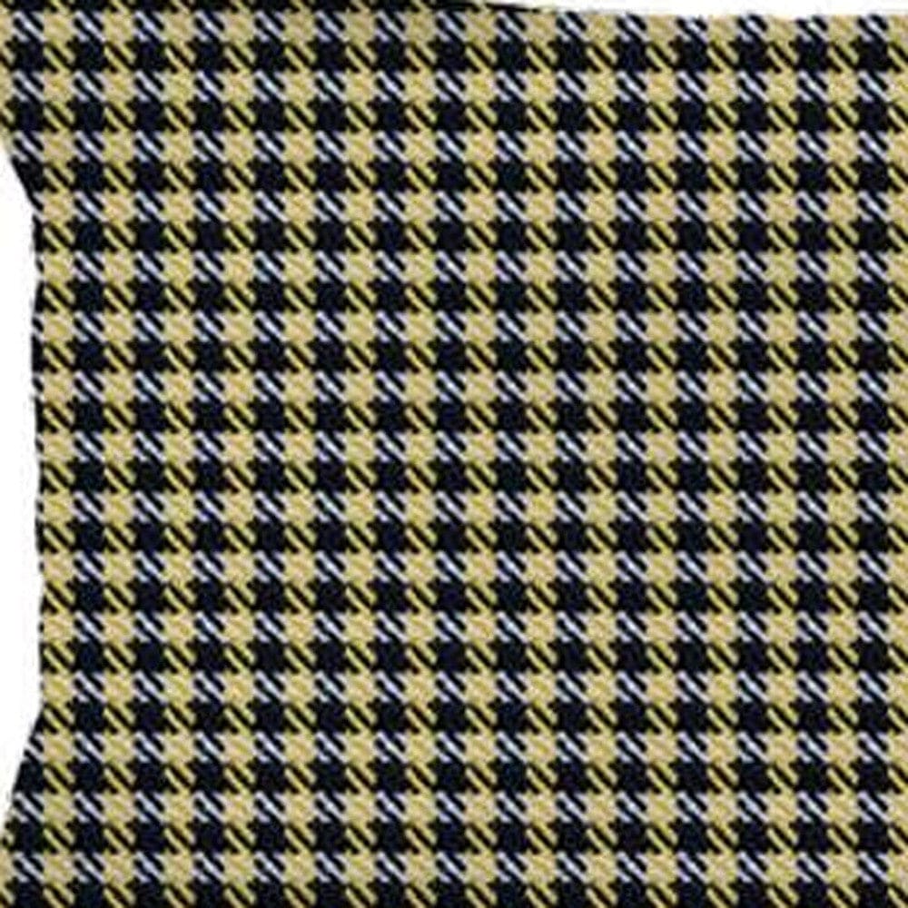 Set of Two 12" X 20" Yellow and Black Houndstooth Polyester Zippered Pillow Cover - Homeroots