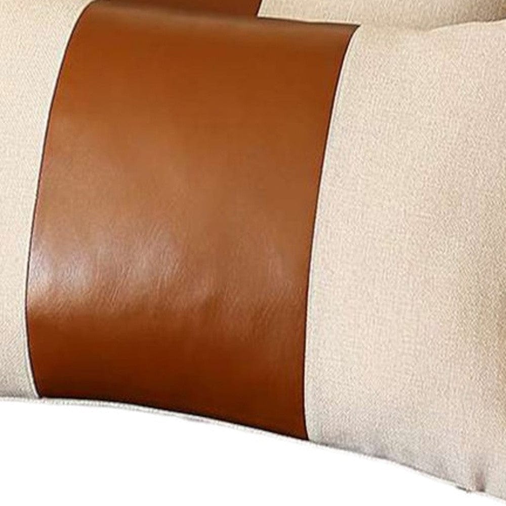 Set of Two 12" X 20" Ivory and Brown Throw Pillow Cover - Homeroots
