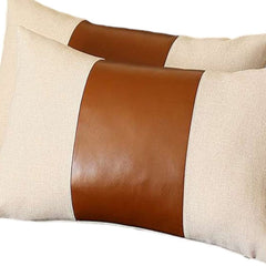 Set of Two 12" X 20" Ivory and Brown Throw Pillow Cover - Homeroots