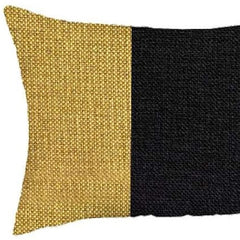 Set Of 2 Yellow And Black Lumbar Pillow Covers - Homeroots