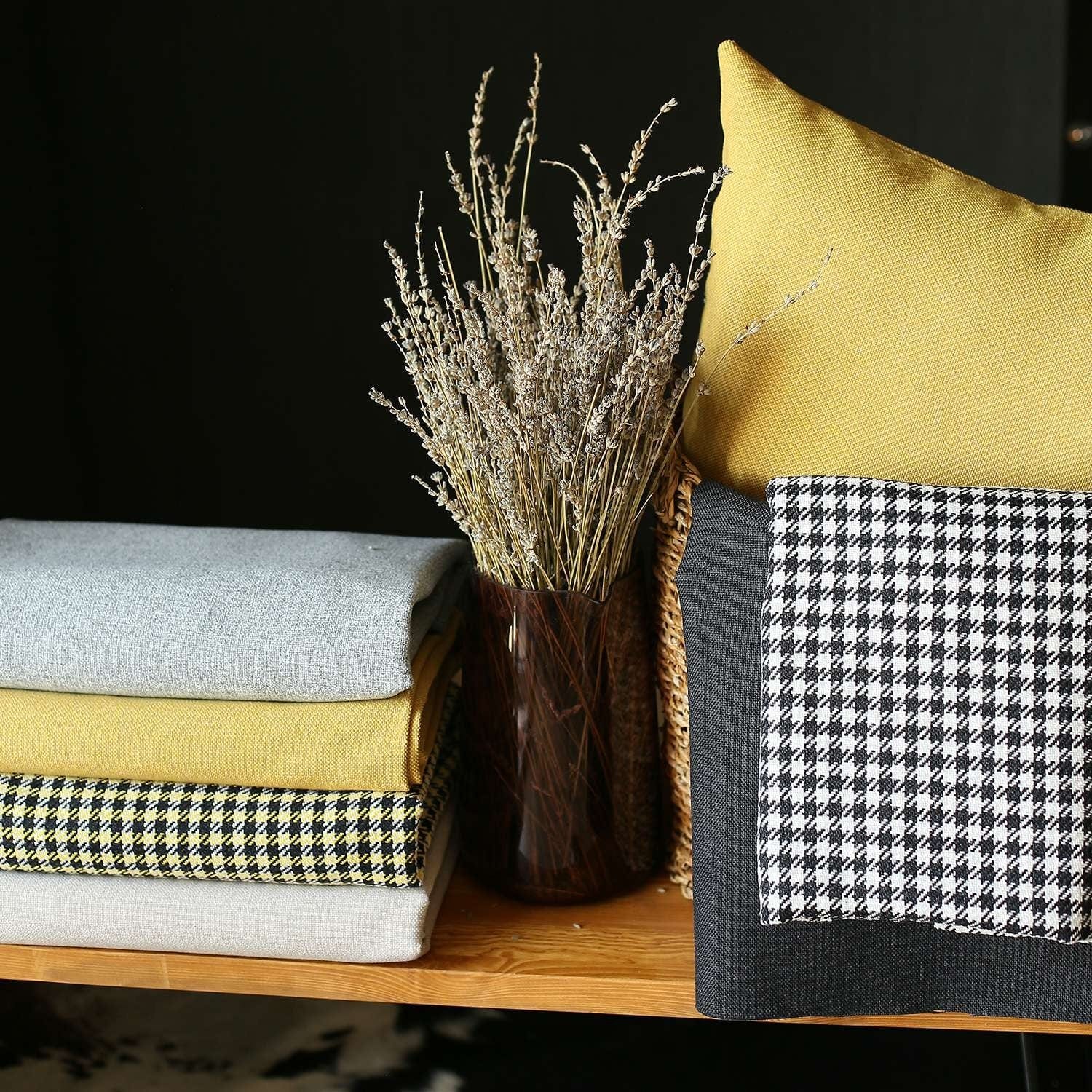 Set Of 2 Yellow And Black Lumbar Pillow Covers - Homeroots