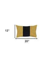 Set Of 2 Yellow And Black Lumbar Pillow Covers - Homeroots