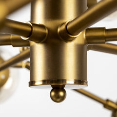 Gold Metal Eighteen Bulb Hanging Chandelier - Homeroots