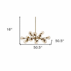 Gold Metal Eighteen Bulb Hanging Chandelier - Homeroots
