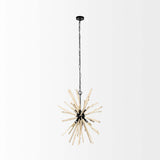 Wood And Metal Starburst Six Bulb Hanging Light - Homeroots - Flyclothing LLC