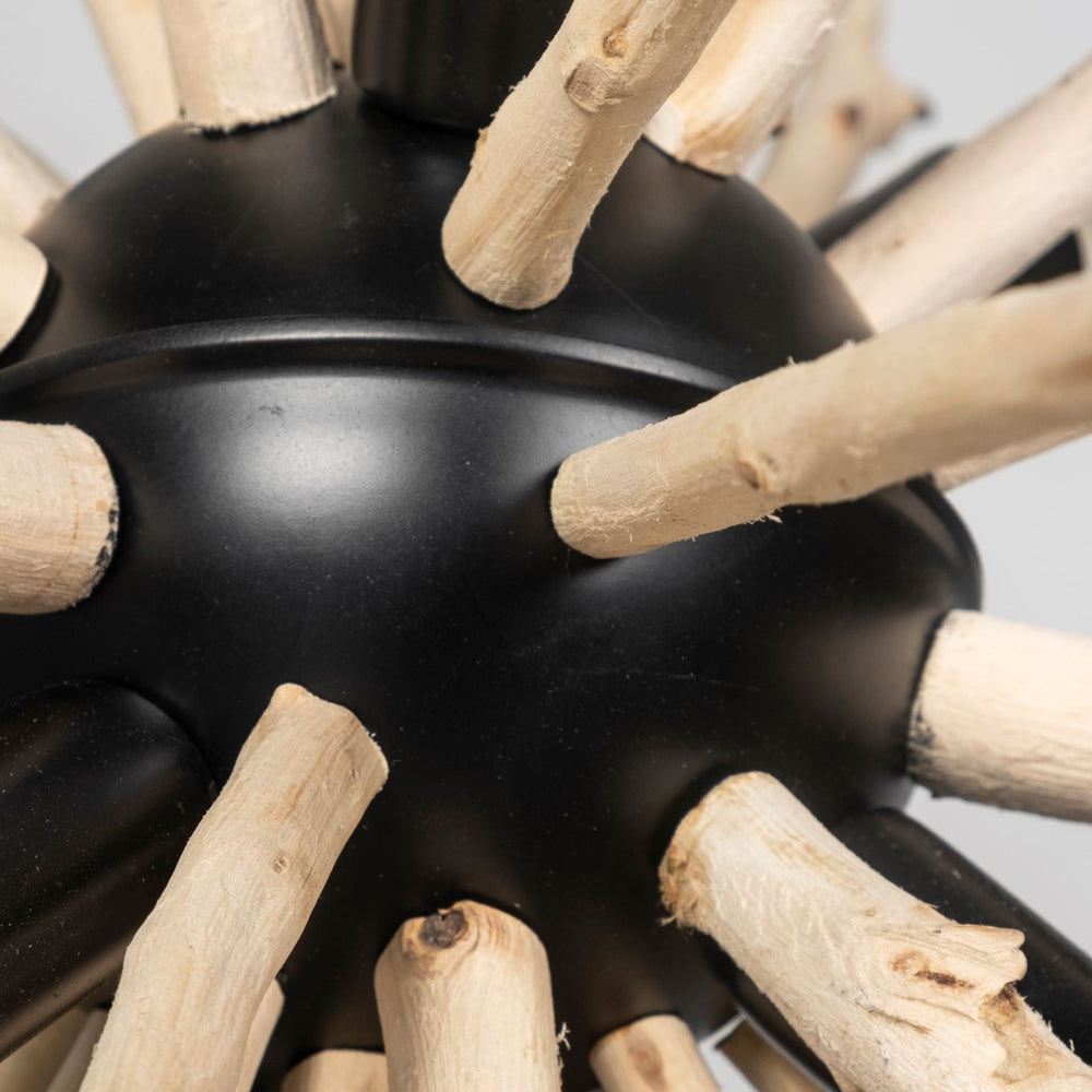 Wood And Metal Starburst Six Bulb Hanging Light - Homeroots - Flyclothing LLC