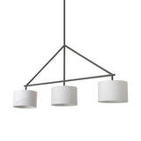 Metal Framed White Shade Three Bulb Hanging Light - Homeroots