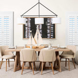 Metal Framed White Shade Three Bulb Hanging Light - Homeroots - Flyclothing LLC