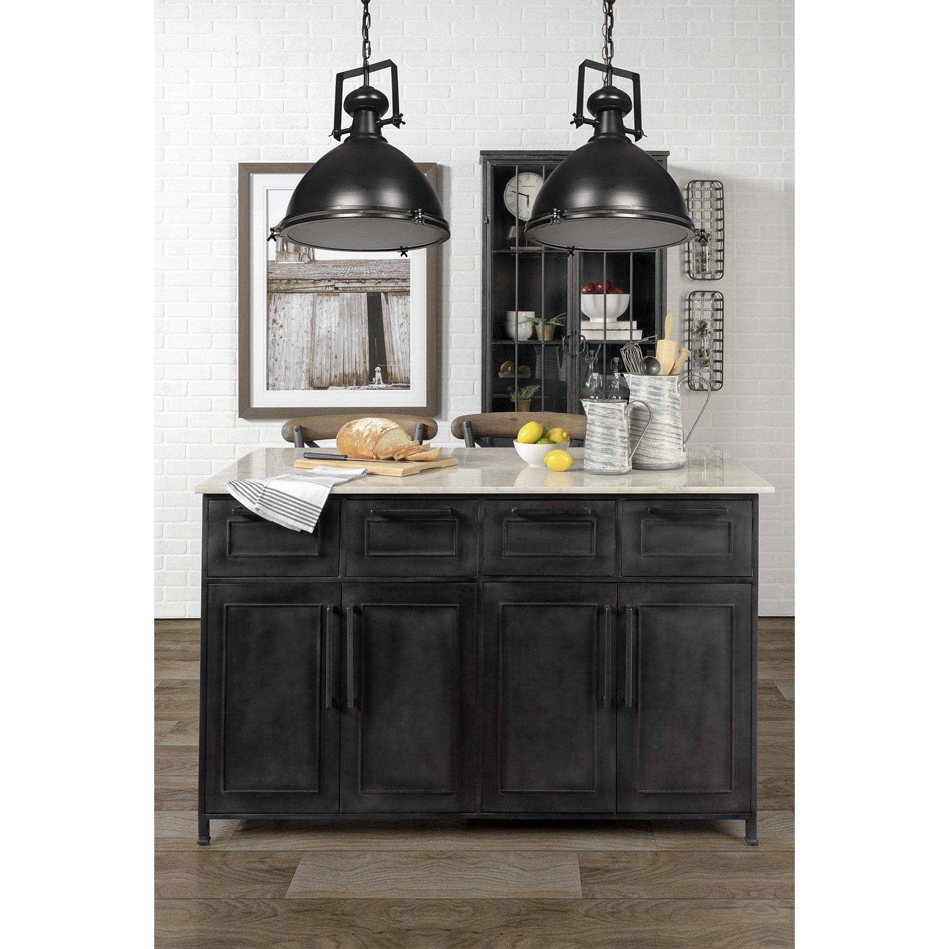 Industrial Black Metal Hanging Pendant Light - Homeroots