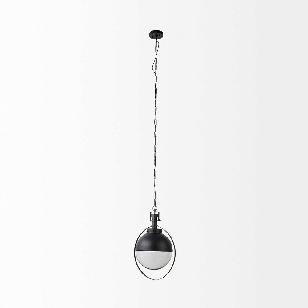 Black Metal Sphere Pendant Hanging Light - Homeroots - Flyclothing LLC