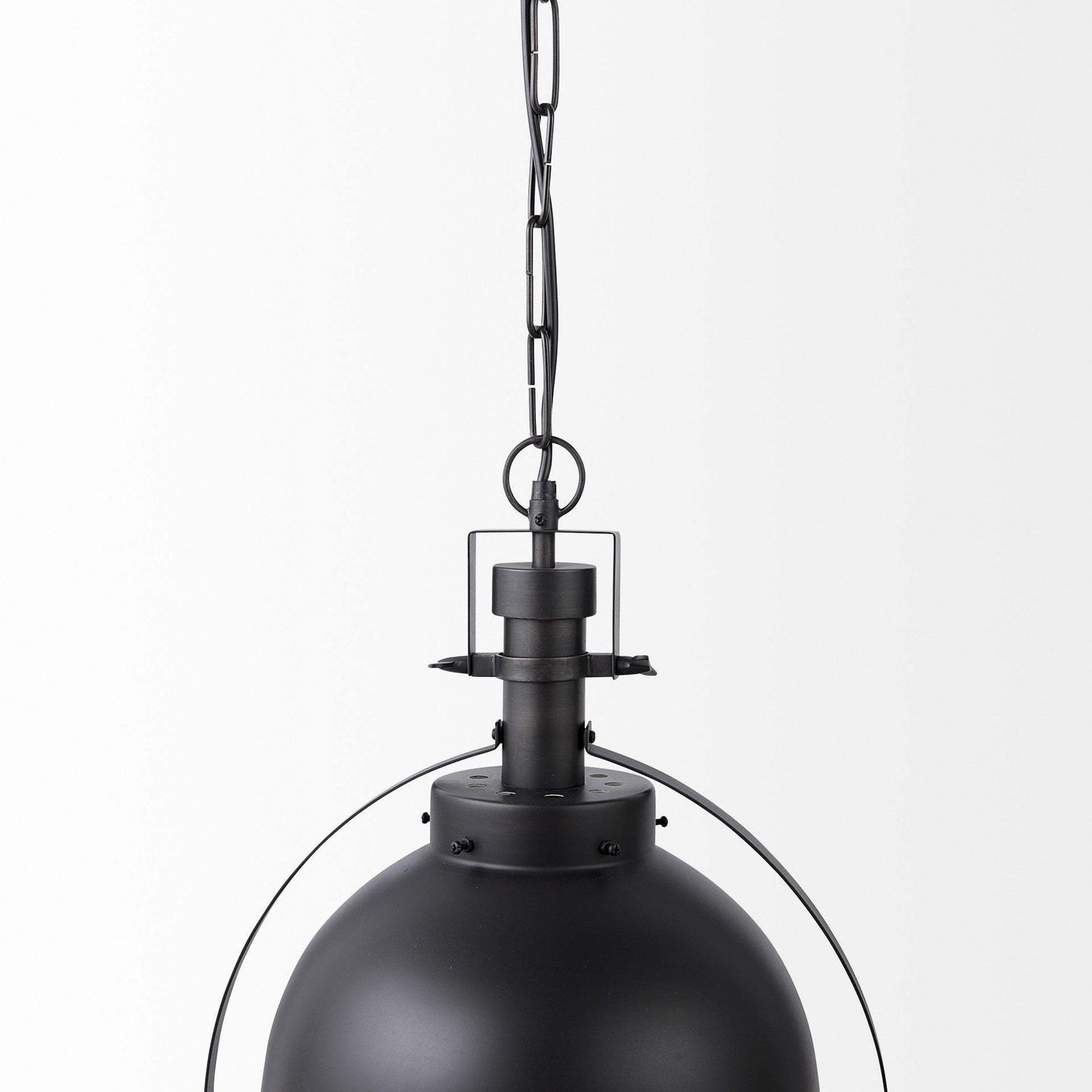Black Metal Sphere Pendant Hanging Light - Homeroots - Flyclothing LLC