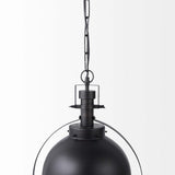 Black Metal Sphere Pendant Hanging Light - Homeroots - Flyclothing LLC