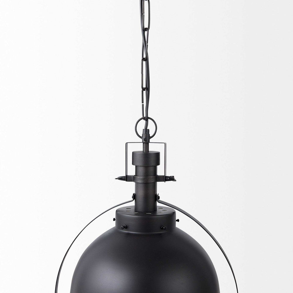 Black Metal Sphere Pendant Hanging Light - Homeroots - Flyclothing LLC