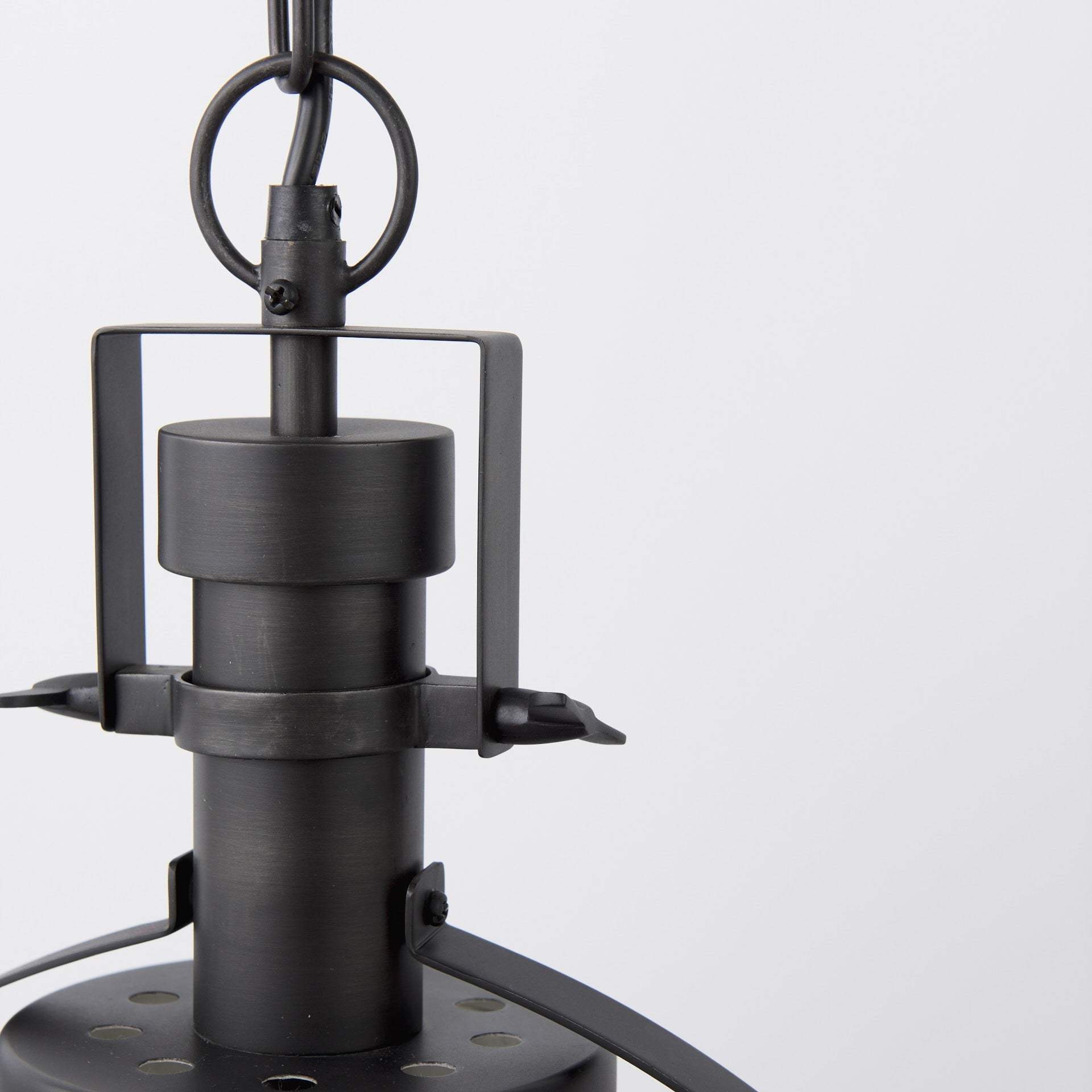Black Metal Sphere Pendant Hanging Light - Homeroots - Flyclothing LLC