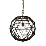 Black Metal Geometric Globe Hanging Light - Homeroots - Flyclothing LLC