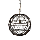 Black Metal Geometric Globe Hanging Light - Homeroots