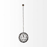 Black Metal Geometric Globe Hanging Light - Homeroots - Flyclothing LLC