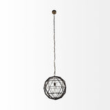 Black Metal Geometric Globe Hanging Light - Homeroots