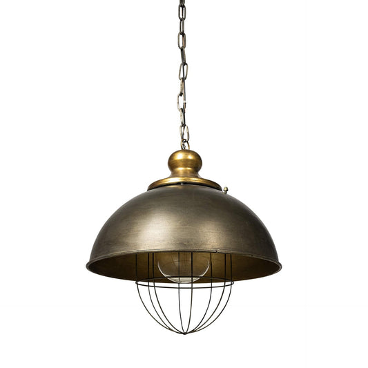 Rustic Gold Ton Metal Dome Hanging Light - Homeroots