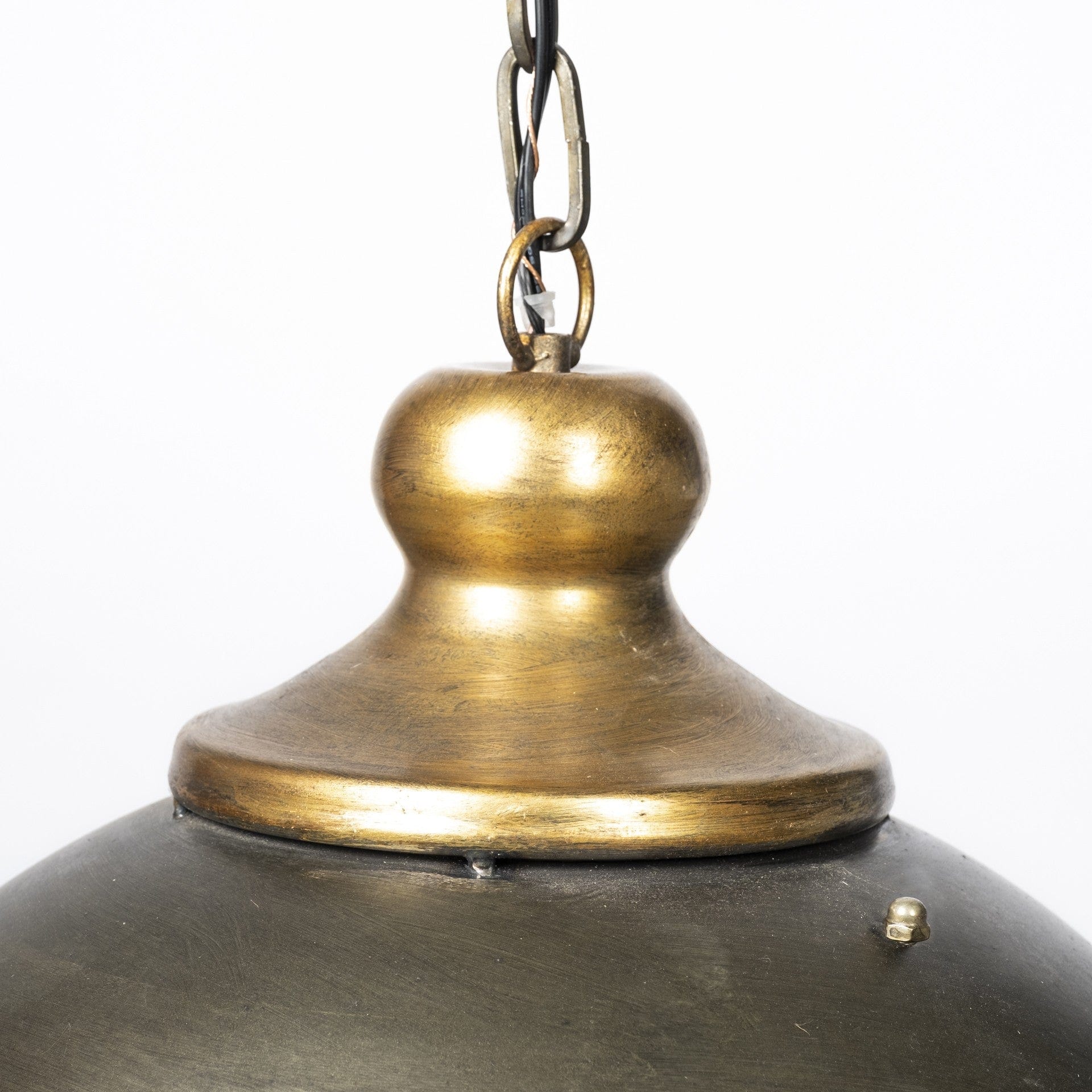 Rustic Gold Ton Metal Dome Hanging Light - Homeroots