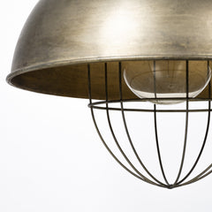 Rustic Gold Ton Metal Dome Hanging Light - Homeroots