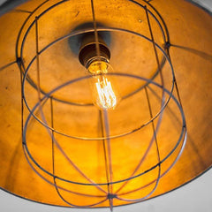 Rustic Gold Ton Metal Dome Hanging Light - Homeroots
