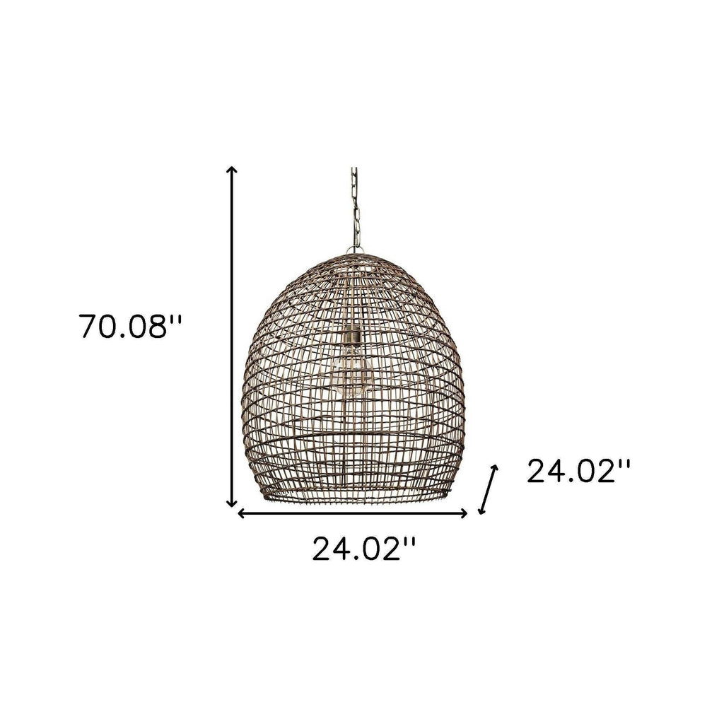 Metallic Woven Hanging Pendant Light - Homeroots - Flyclothing LLC