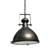 Industrial Gray Metal Hanging Pendant Light - Homeroots