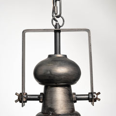 Industrial Gray Metal Hanging Pendant Light - Homeroots