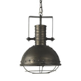 Industrial Caged Black Metal Hanging Light - Homeroots