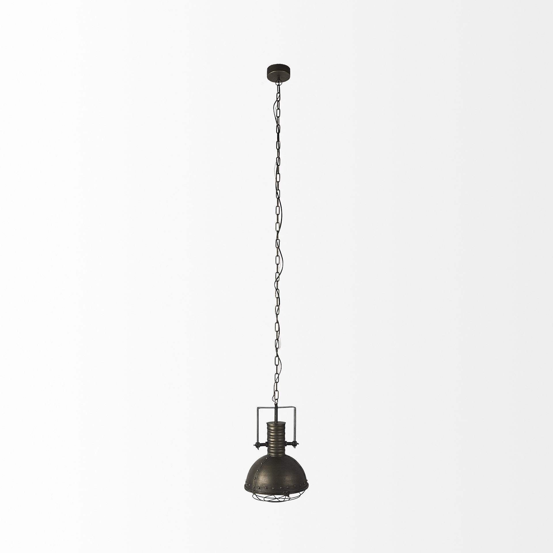 Industrial Caged Black Metal Hanging Light - Homeroots - Flyclothing LLC