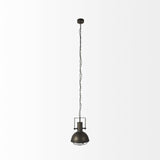 Industrial Caged Black Metal Hanging Light - Homeroots